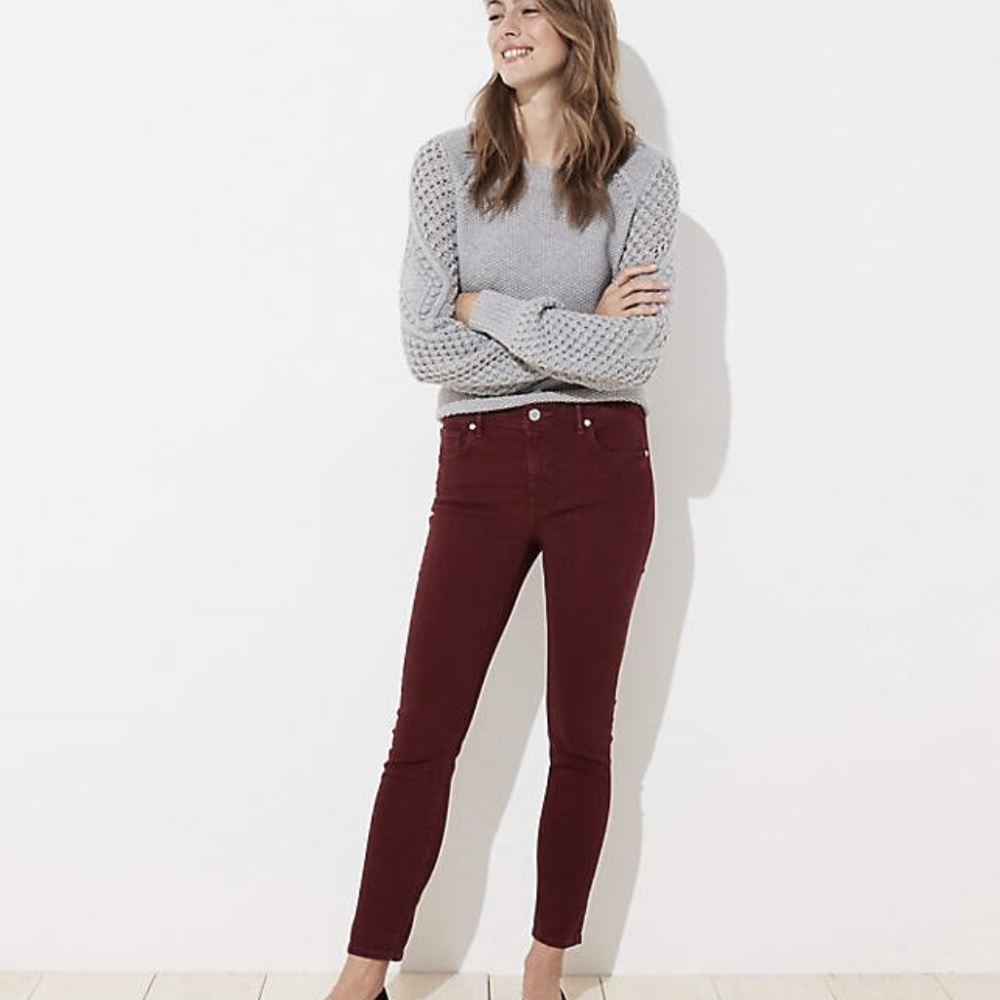 Ann Taylor Loft Eggplant/Grape Modern Slim Jeans